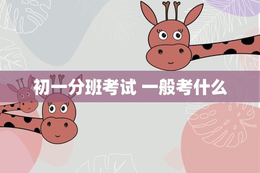 初一分班考试 一般考什么