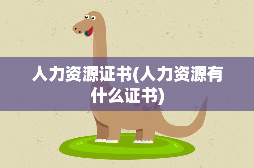 人力资源证书(人力资源有什么证书)