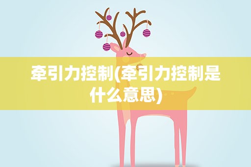 牵引力控制(牵引力控制是什么意思)