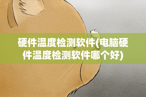 硬件温度检测软件(电脑硬件温度检测软件哪个好)