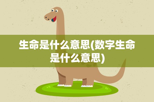 生命是什么意思(数字生命是什么意思)