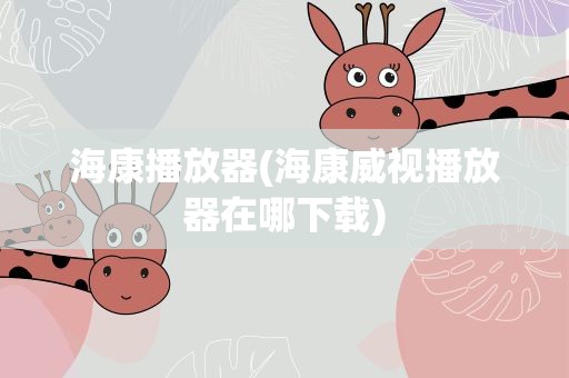 海康播放器(海康威视播放器在哪下载)