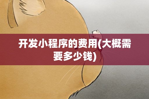 开发小程序的费用(大概需要多少钱)
