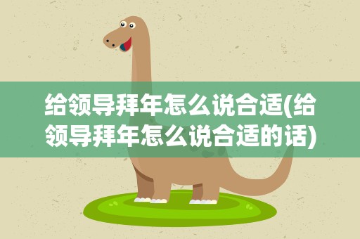 给领导拜年怎么说合适(给领导拜年怎么说合适的话)