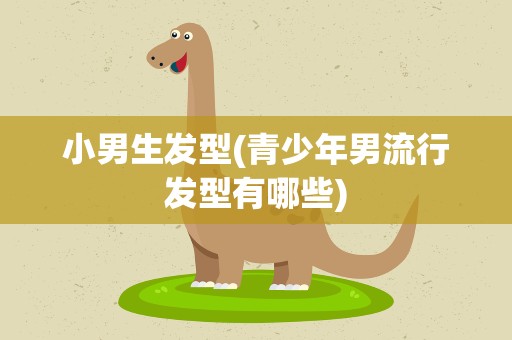 小男生发型(青少年男流行发型有哪些)