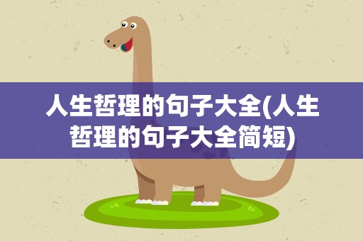 人生哲理的句子大全(人生哲理的句子大全简短)