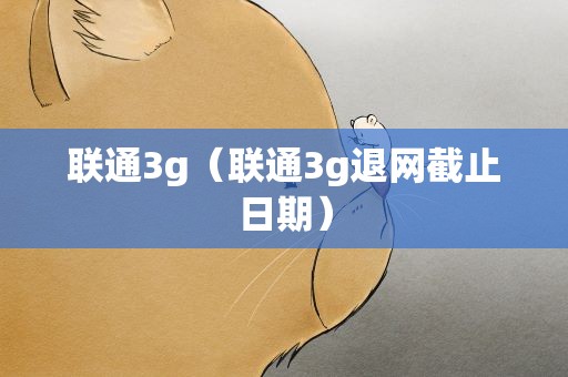 联通3g（联通3g退网截止日期）