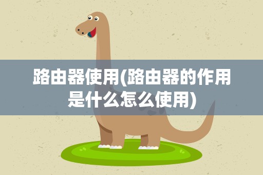 路由器使用(路由器的作用是什么怎么使用)