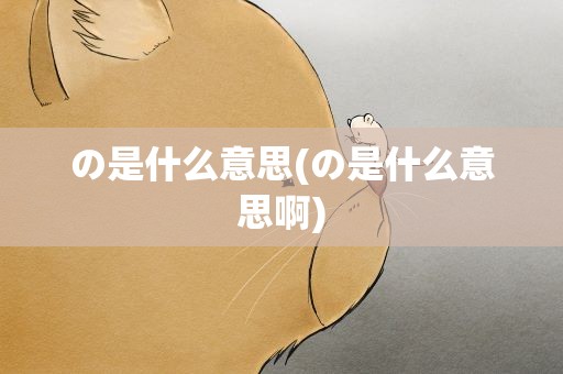 の是什么意思(の是什么意思啊)