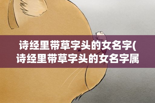 诗经里带草字头的女名字(诗经里带草字头的女名字属兔)