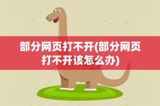 部分网页打不开(部分网页打不开该怎么办)