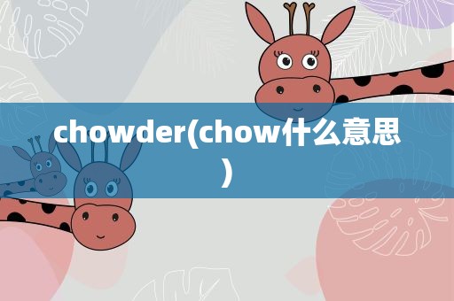chowder(chow什么意思)