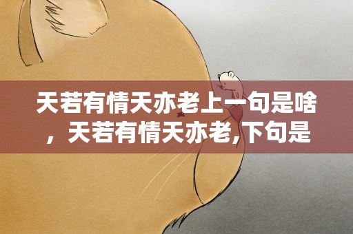 天若有情天亦老上一句是啥，天若有情天亦老,下句是什么