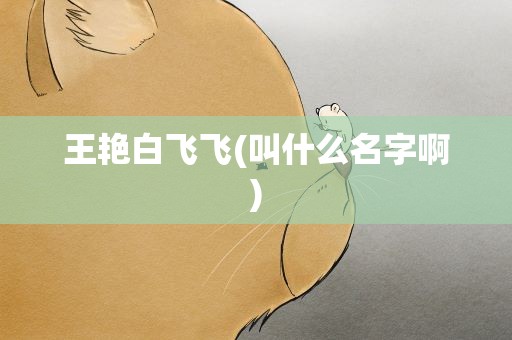 王艳白飞飞(叫什么名字啊)