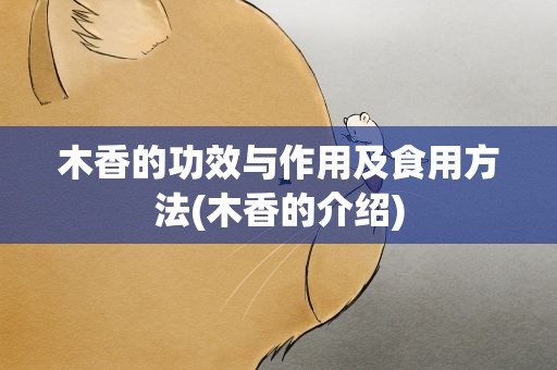 木香的功效与作用及食用方法(木香的介绍)