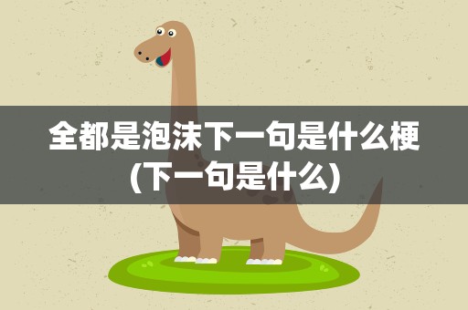 全都是泡沫下一句是什么梗(下一句是什么)