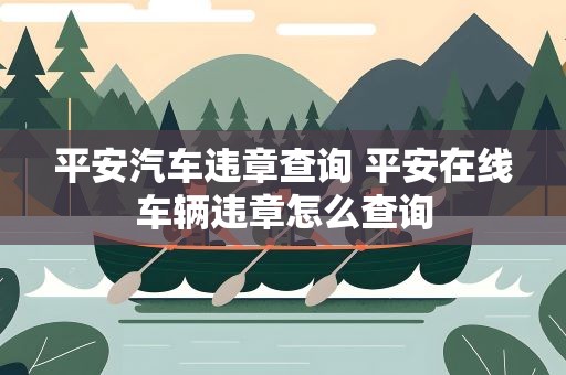 平安汽车违章查询 平安在线车辆违章怎么查询