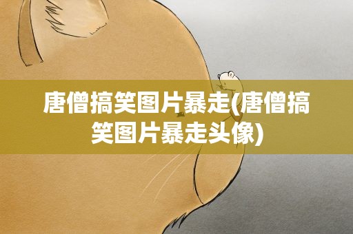 唐僧搞笑图片暴走(唐僧搞笑图片暴走头像)