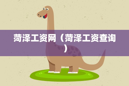 菏泽工资网（菏泽工资查询）