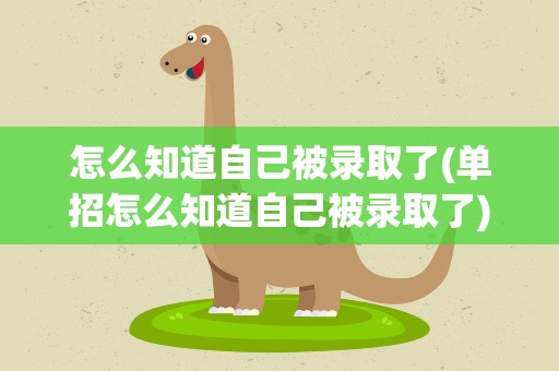 怎么知道自己被录取了(单招怎么知道自己被录取了)