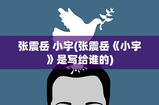 张震岳 小宇(张震岳《小宇》是写给谁的)