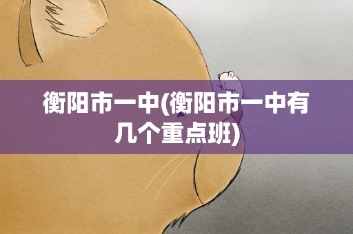 衡阳市一中(衡阳市一中有几个重点班)