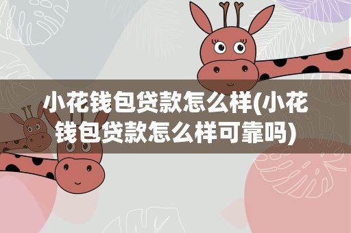 小花钱包贷款怎么样(小花钱包贷款怎么样可靠吗)