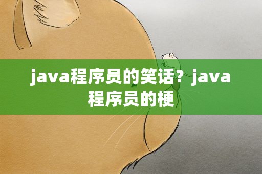 java程序员的笑话？java程序员的梗