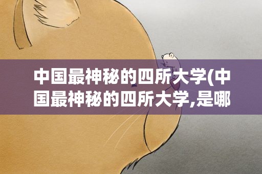 中国最神秘的四所大学(中国最神秘的四所大学,是哪个)