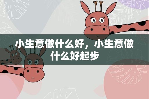 小生意做什么好，小生意做什么好起步