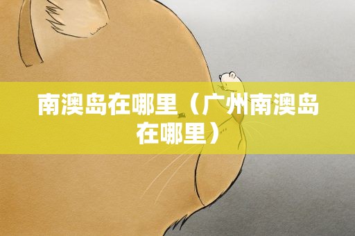南澳岛在哪里（广州南澳岛在哪里）