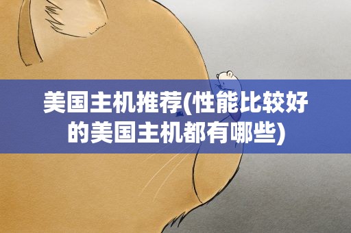 美国主机推荐(性能比较好的美国主机都有哪些)