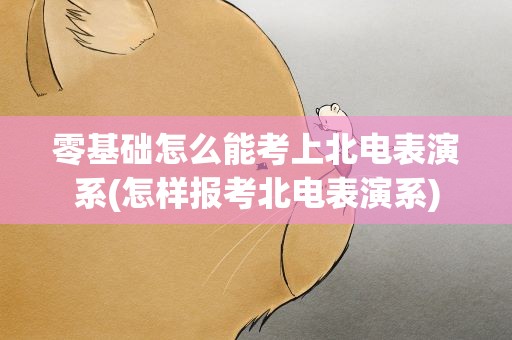 零基础怎么能考上北电表演系(怎样报考北电表演系)
