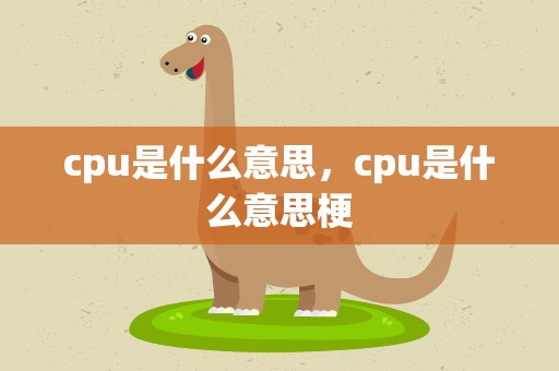 cpu是什么意思，cpu是什么意思梗