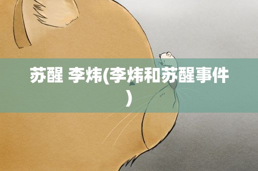 苏醒 李炜(李炜和苏醒事件)