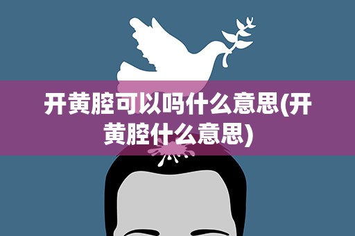 开黄腔可以吗什么意思(开黄腔什么意思)