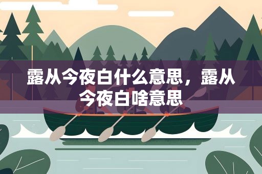 露从今夜白什么意思，露从今夜白啥意思