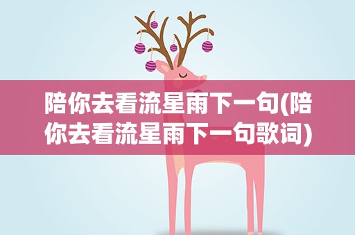陪你去看流星雨下一句(陪你去看流星雨下一句歌词)