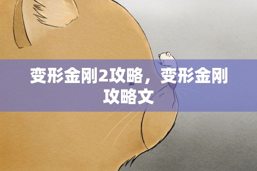 变形金刚2攻略，变形金刚攻略文