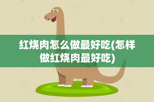 红烧肉怎么做最好吃(怎样做红烧肉最好吃)