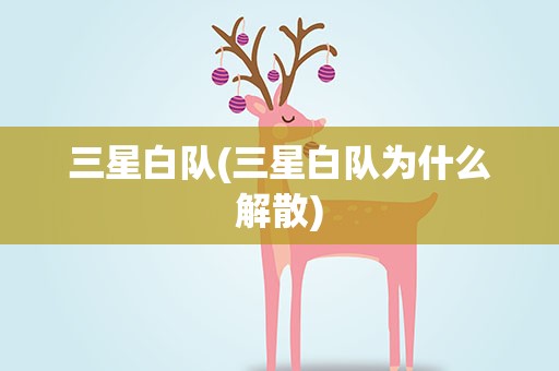 三星白队(三星白队为什么解散)