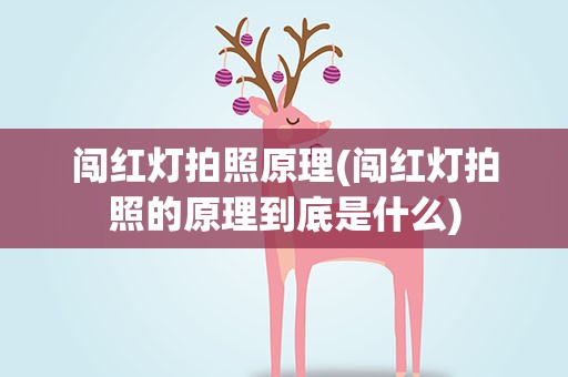 闯红灯拍照原理(闯红灯拍照的原理到底是什么)