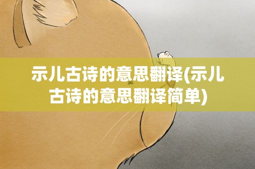 示儿古诗的意思翻译(示儿古诗的意思翻译简单)