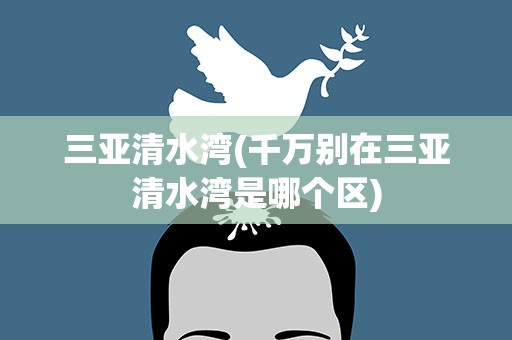 三亚清水湾(千万别在三亚清水湾是哪个区)