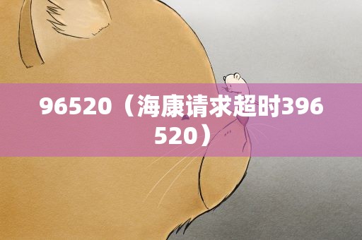 96520（海康请求超时396520）