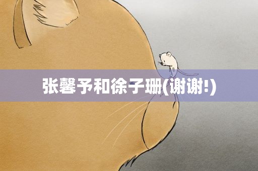 张馨予和徐子珊(谢谢!)