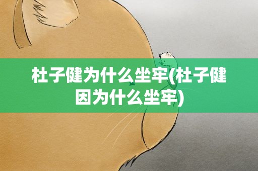杜子健为什么坐牢(杜子健因为什么坐牢)