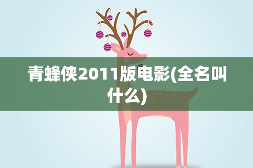 青蜂侠2011版电影(全名叫什么)