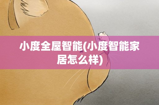 小度全屋智能(小度智能家居怎么样)