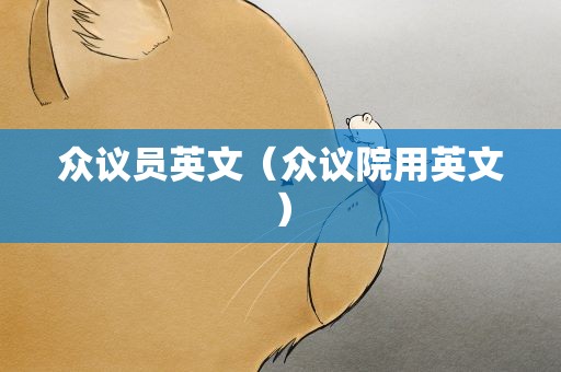 众议员英文（众议院用英文）